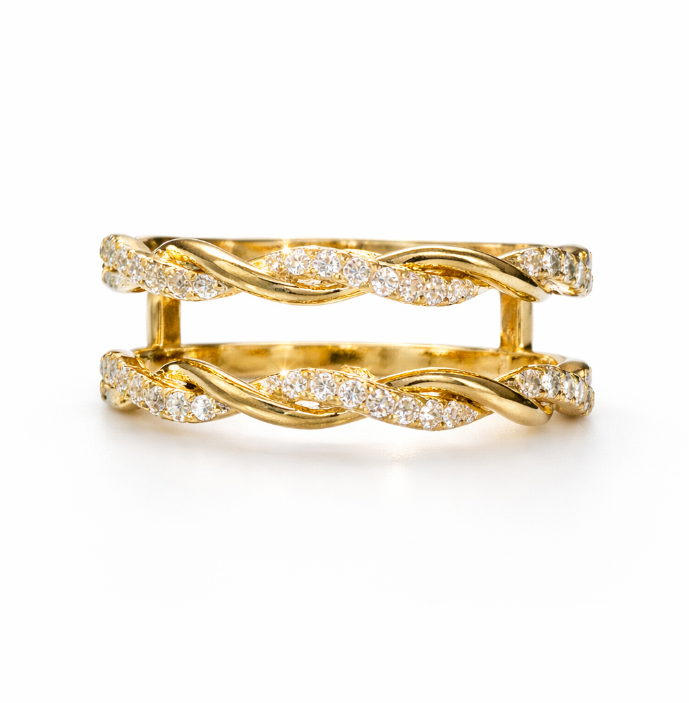 Catherina  0.20  Ct Round Diamond Twisted Ring Guard